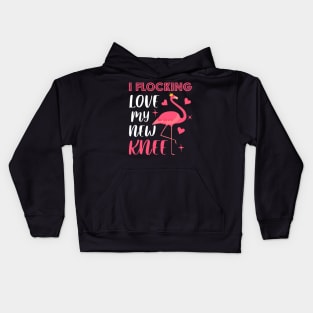 I FLOCKING LOVE MY NEW KNEE, Cute gift idea for flamingo lovers, Flamingo Funny Kids Hoodie